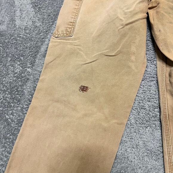 Carhartt Pants Mens 32 X32 Dungaree Light Brown Tan Distressed Carpenter - Picture 4 of 10